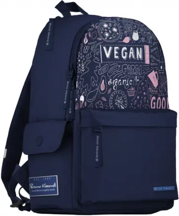 Рюкзак молодежный VEGAN, синий Рюкзак молодежный VEGAN, синий обложка книги