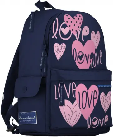 Рюкзак молодежный СЕРДЕЧКИ. ЭМОЦИИ, синий Рюкзак молодежный СЕРДЕЧКИ. ЭМОЦИИ, синий обложка книги