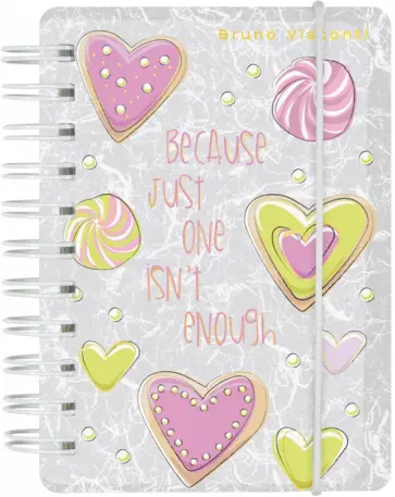 Блокнот Сердечки, А7, 80 листов, клетка обложка книги