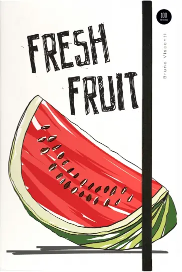 Блокнот Fresh&Fruity, А5, 100 листов, клетка обложка книги