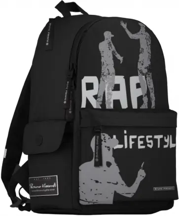 Рюкзак молодежный RAP-моя жизнь, черный Рюкзак молодежный RAP-моя жизнь, черный обложка книги