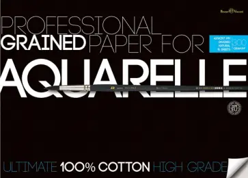 Бумага для акварели, 10 листов, хлопок, А3 обложка книги