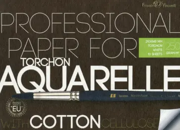 Бумага для акварели с хлопком, А5, 10 листов обложка книги