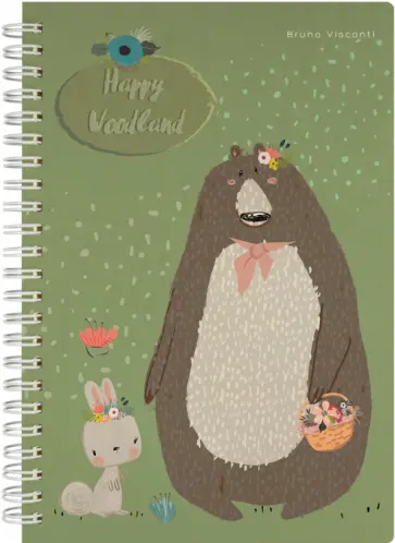 Тетрадь Happy Woodland, А5, 60 листов, линия обложка книги
