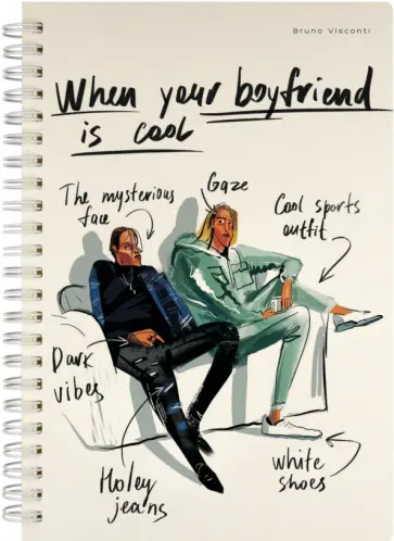 Тетрадь на гребне When Your Boyfriend is Cool, 60 листов, клетка обложка книги