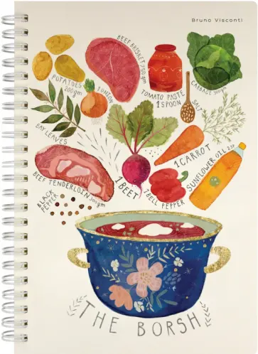 Тетрадь на гребне Борщ The Borsh, 60 листов, клетка обложка книги