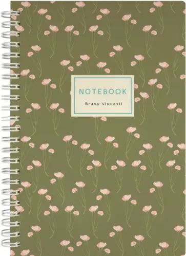 Тетрадь Маки на зеленом, А5, 60 листов, линия обложка книги