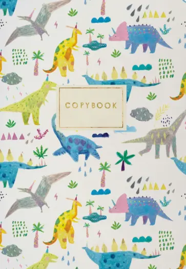 Тетрадь Динозавры, А5, 40 листов, клетка обложка книги