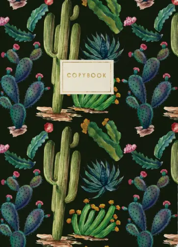Тетрадь Ночные кактусы, В5, 60 листов, клетка обложка книги