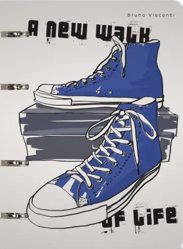 Тетрадь со сменным блоком Кеды синие, А5+, 80 листов, в точку обложка книги