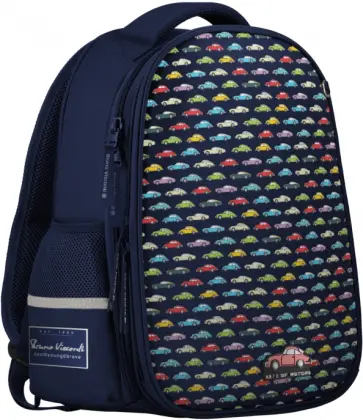 Рюкзак-капсула Машинки, синий с эргономичной спинкой обложка книги