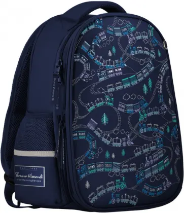 Рюкзак-капсула Игрушки. Паровозики, синий с эргономической спинкой обложка книги