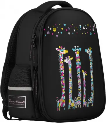 Рюкзак-капсула Жирафы, черный с эргономичной спинкой обложка книги