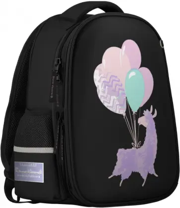 Рюкзак-капсула Лама, черный с эргономичной спинкой обложка книги