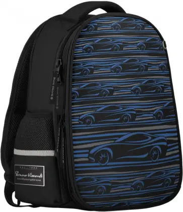 Рюкзак-капсула Спорткар, черный с эргономичной спинкой обложка книги