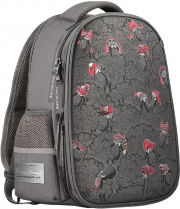 Рюкзак-облегченная капсула Барашки, серый с эргономичной спинкой обложка книги