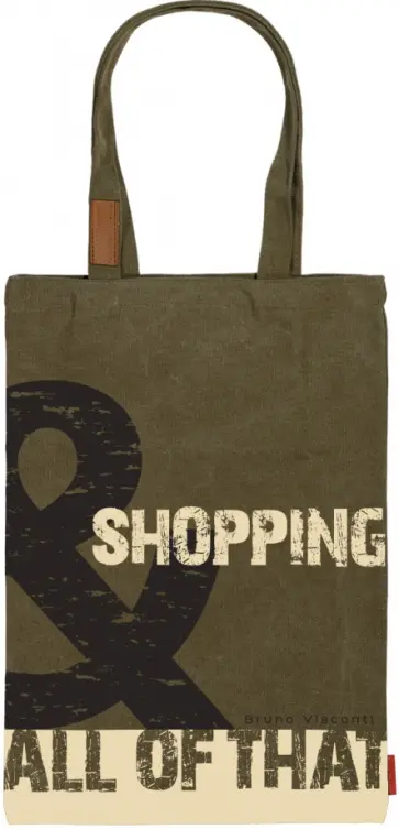 Сумка-шоппер с карманом Shopping, хаки обложка книги