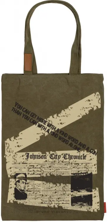 Сумка-шоппер с карманом Хроники, хаки обложка книги