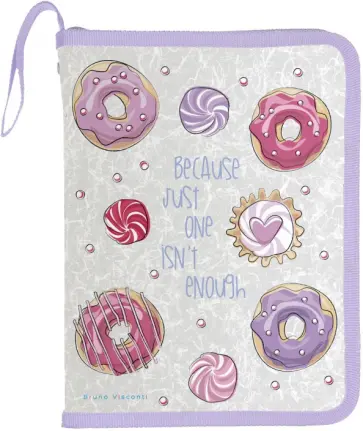 Папка на молнии с окантовкой Пончики, А5 Папка на молнии с окантовкой Пончики, А5 обложка книги