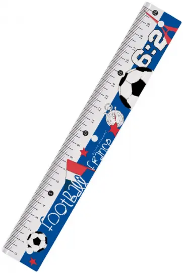Линейка Футбол. Чемпионы. Франция, 20 см, пластиковая обложка книги