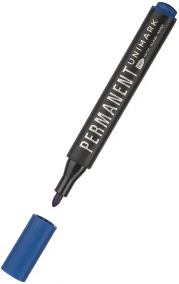 Маркер перманентный UniMark, синий Маркер перманентный UniMark, синий обложка книги