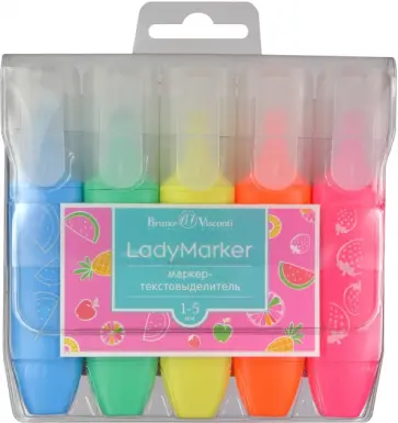 Набор текстовыделителей LadyMarker, 5 штук обложка книги