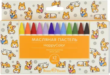 Пастель масляная HappyColor, 12 цветов, в ассортименте обложка книги