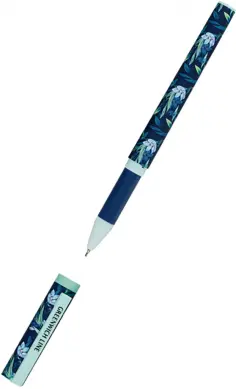 Ручка шариковая Blue Flowers, синяя обложка книги