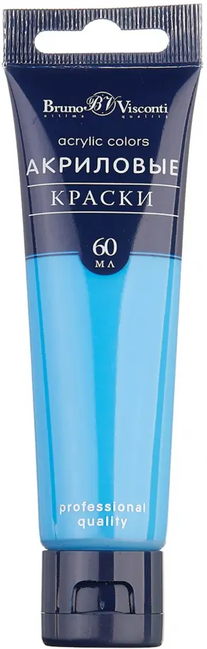 Краска акриловая, голубая, 60 мл обложка книги