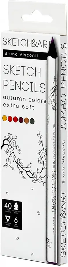 Скетч карандаши Sketch&Art. Осенний Пейзаж, утолщенные, 6 цветов обложка книги