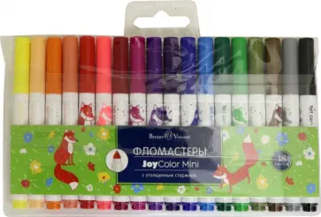 Фломастеры JoyColor Mini, утолщенные, 18 цветов обложка книги