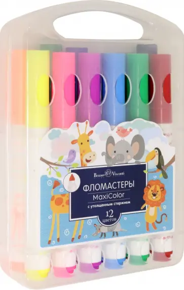 Фломастеры MaxiColor, утолщенные, 12 цветов Фломастеры MaxiColor, утолщенные, 12 цветов обложка книги