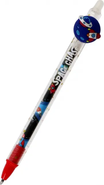 Ручка гелевая автоматическая стираемая Space Chase, синяя, в ассортименте обложка книги