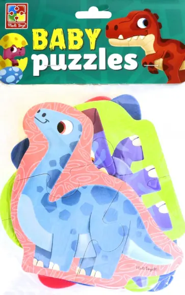 Мягкие пазлы Динозавры, 4 картинки обложка книги