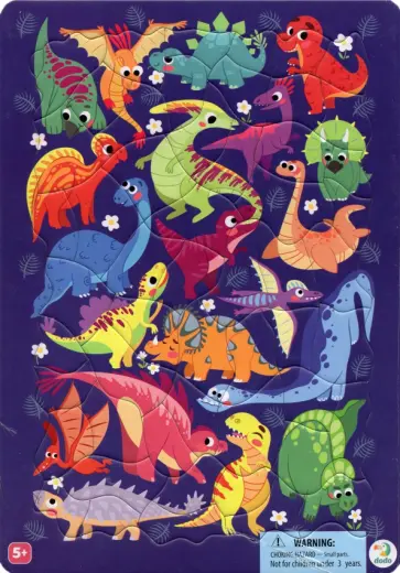 Пазл в рамке Динозавры обложка книги