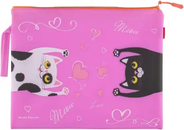 Папка на молнии Кошки, А4, силиконовая обложка книги