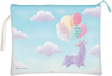 Папка на молнии лавандовые ламы. Облачка, А4 обложка книги