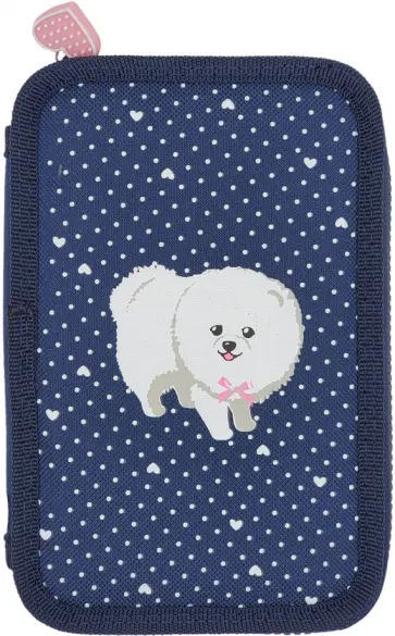 Пенал Шпиц, на молнии, синий, 1 отделение обложка книги