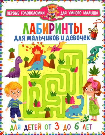 Лабиринты для мальчиков и девочек. От 3 до 6 лет обложка книги