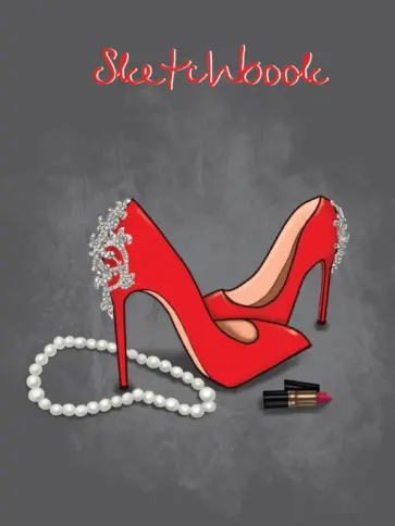 Скетчбук Красные туфли, 80 листов, А5 обложка книги