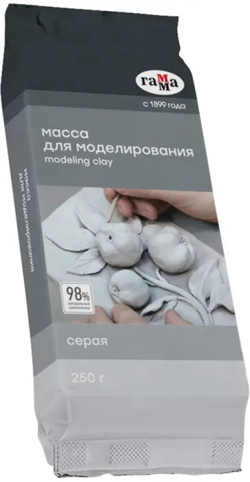 Масса д/модел. "Хобби",самоотв.,серый,250г 1411192 обложка книги