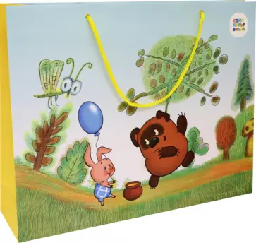 Пакет подарочный Винни Пух, 45х35х11 см обложка книги