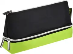 Пенал школьный, черно-зеленый