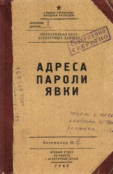 Записная книжка Адреса, пароли, явки, 80 листов обложка книги