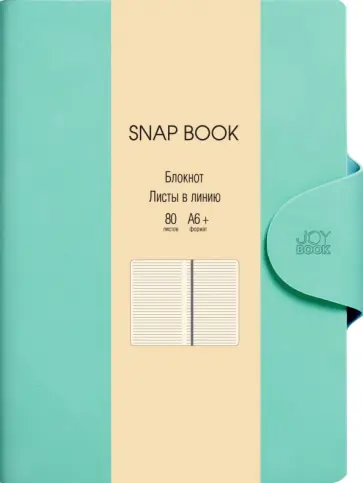 Блокнот Snap book, зеленый, 80 листов, линия, А6+ обложка книги
