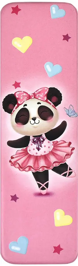 Пенал школьный Панда, металлический обложка книги