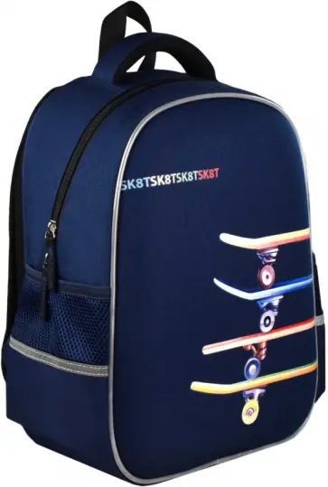 Ранец школьный Скейтборд, полиэстер, 27,5x37,5x14,5 см обложка книги