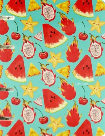 Тетрадь на кольцах Экзотические фрукты, А5, 80 листов, клетка Тетрадь на кольцах Экзотические фрукты, А5, 80 листов, клетка обложка книги