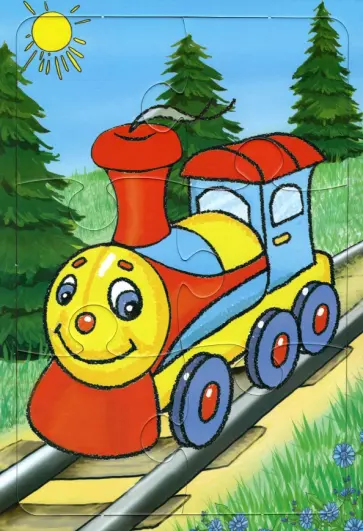 Пазл Паровозик, 6 элементов обложка книги