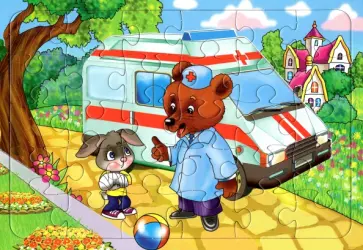 Пазл Мишка-доктор, 30 элементов обложка книги